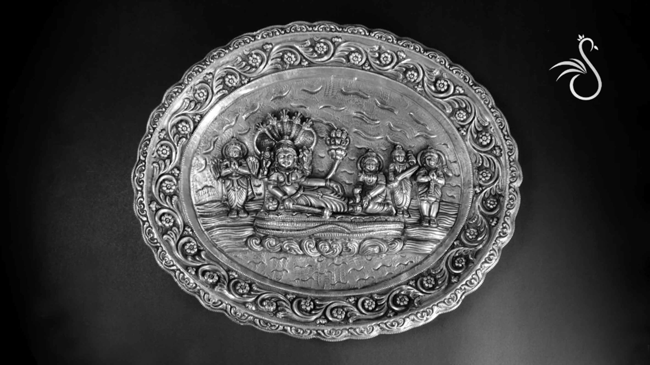 SHANTAKARAM'-Lord-Vishnu-with-Adhi-Seshan-Dharshan-Silver-Wall-Frame-by-Silver-Shine-Geet-Jewels.